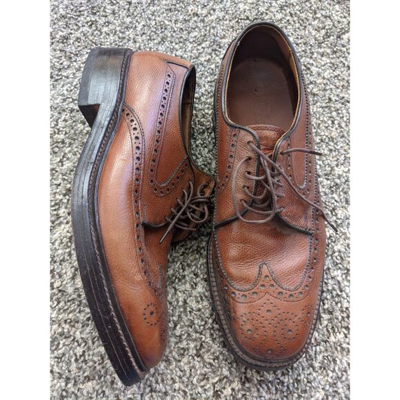 Allen Edmonds Leather Dress Shoes Mens Sz 8D MacNeil Cordovan Long Wing Wingtips main image 4